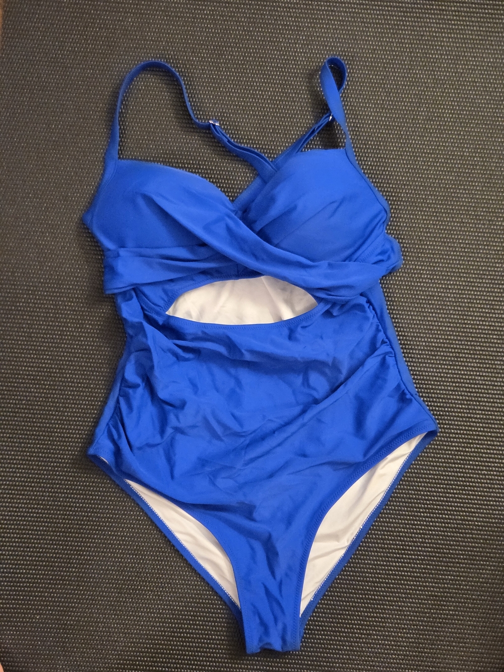 Royal Blue One-Piece Swimsuit with Twist Front and Cutout